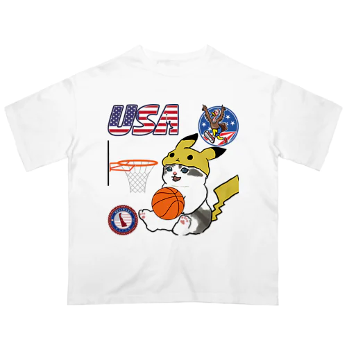 バスケットボール選手の猫 Oversized T-Shirt