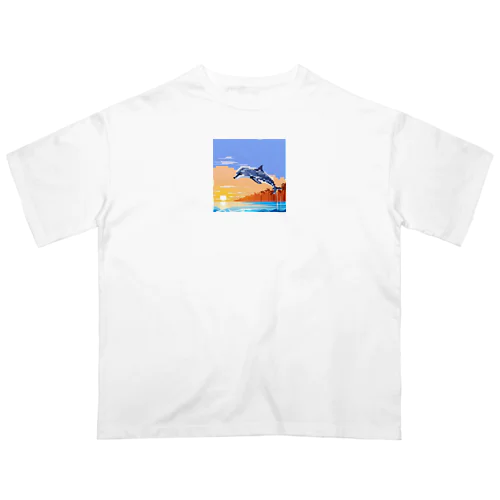 ドット絵のイルカ Oversized T-Shirt