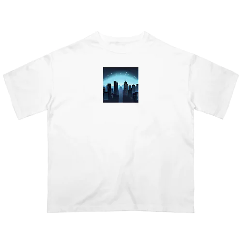 ミニマル未来都市　夜のシルエット Oversized T-Shirt
