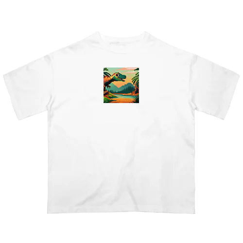 ドット絵ケティオサウルス オーバーサイズTシャツ