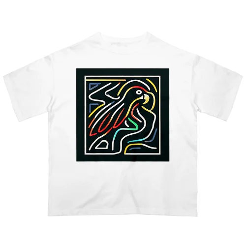 ナスカの地上絵「オウム」インスパイア01 オーバーサイズTシャツ