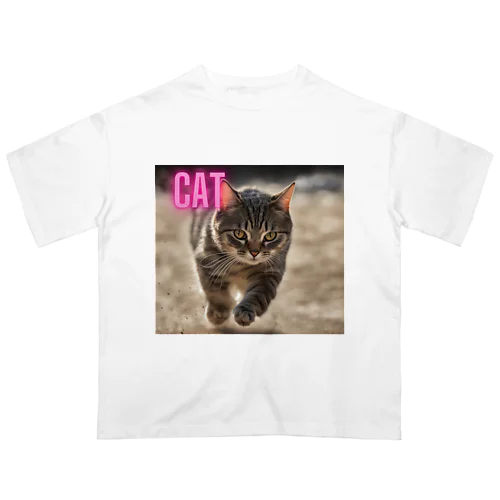 ピンクロゴCAT 狩猟風 オーバーサイズTシャツ