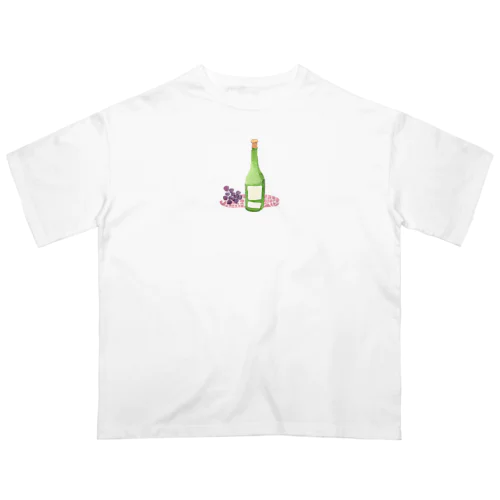 シンプルワインボトル オーバーサイズTシャツ