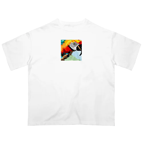 ドット絵のオウム オーバーサイズTシャツ