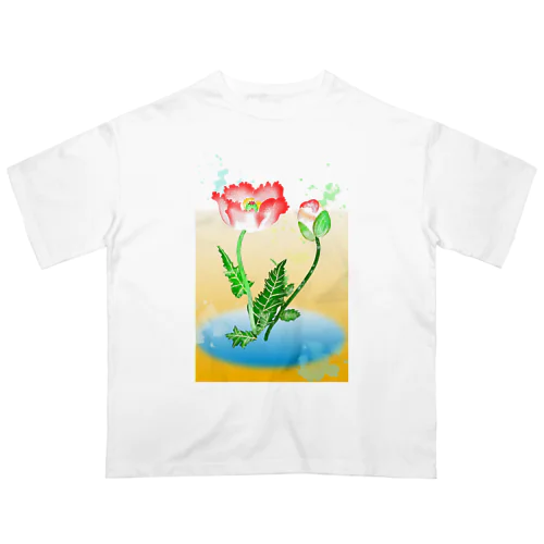 雨上がりの花 オーバーサイズTシャツ