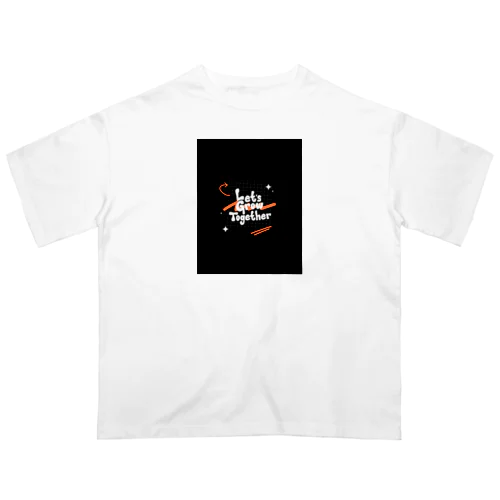 アブストラクトタイポグラフィ Tシャツ Oversized T-Shirt