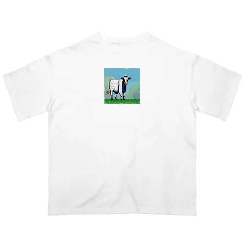 ドット絵で描かれた牛のプレミアムグッズ オーバーサイズTシャツ