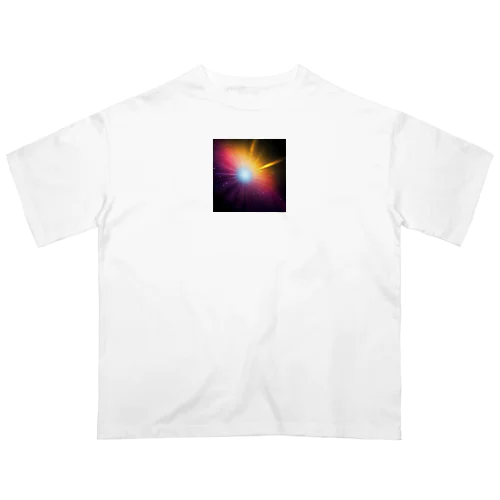 宇宙に漂う青白い光 オーバーサイズTシャツ