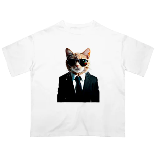 サングラスを掛けた猫 オーバーサイズTシャツ