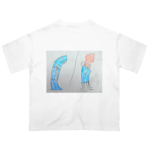 イカくんとマッコウくん〈ダイオウイカ・マッコウクジラ〉 Oversized T-Shirt