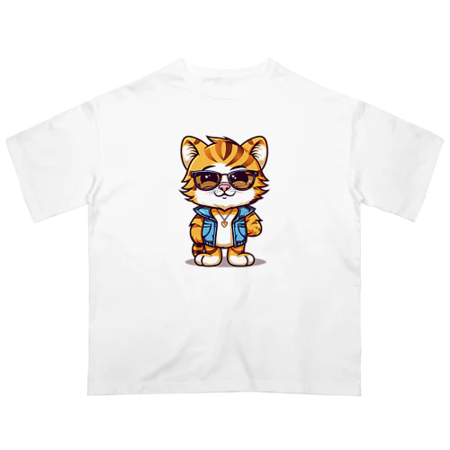 ベストを着たトラ オーバーサイズTシャツ