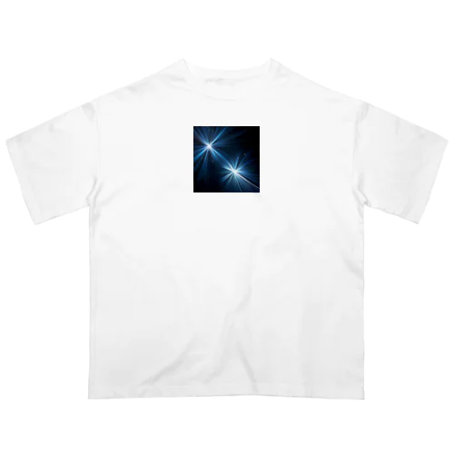 宇宙に輝く青い光 Oversized T-Shirt