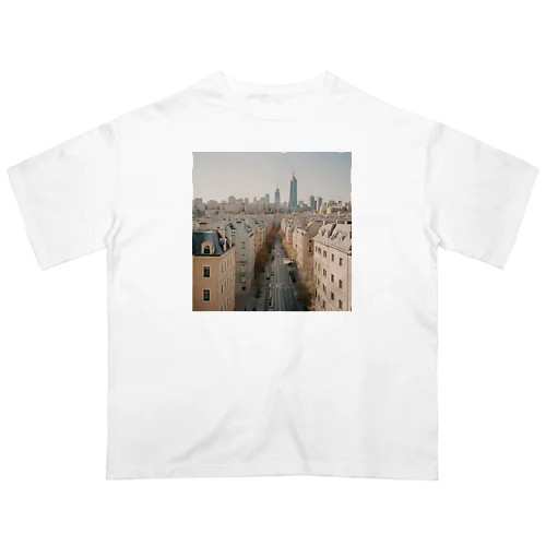 綺麗なビル街のアイテムグッズ オーバーサイズTシャツ