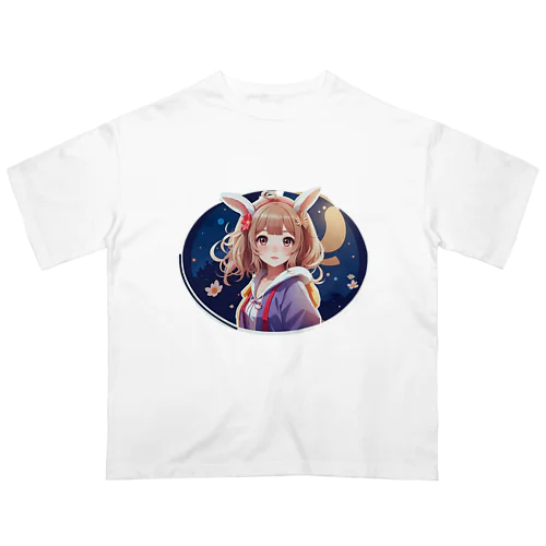 ウサ耳可愛い少女 オーバーサイズTシャツ