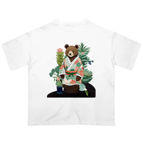 多肉とクマ Oversized T-Shirt