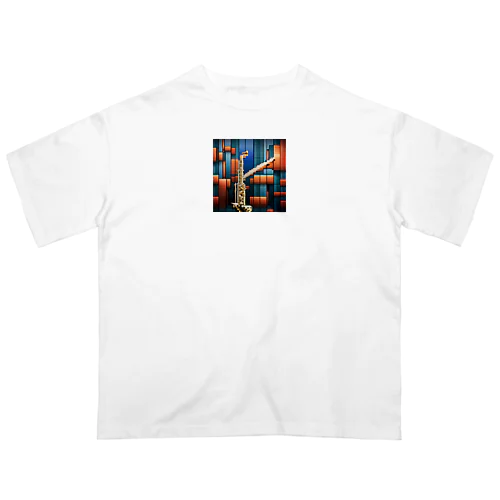 ドット絵のソプラノサックス オーバーサイズTシャツ