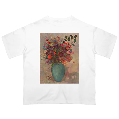 トルコ石色の花瓶の花 /  The turquoise vase オーバーサイズTシャツ