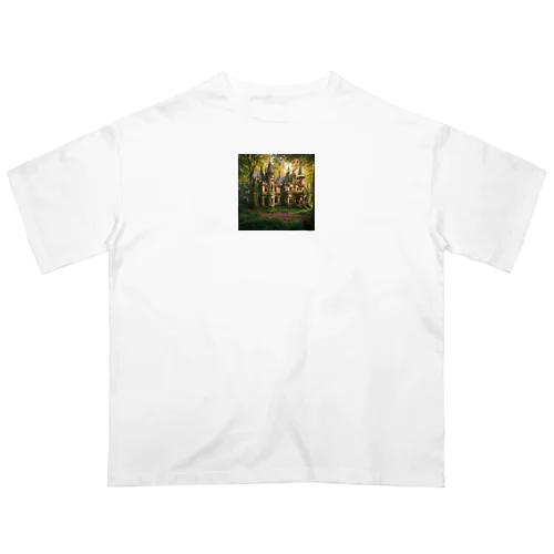 森の中にある豪華な中世の廃屋 オーバーサイズTシャツ