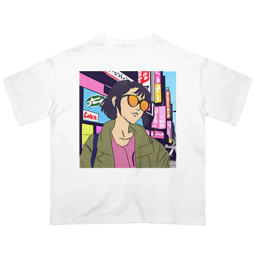 sunglass girl 街編 Oversized T-Shirt