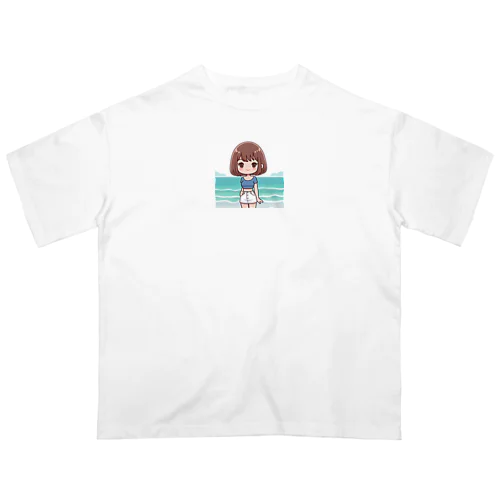 海辺のかわいい女の子③ オーバーサイズTシャツ