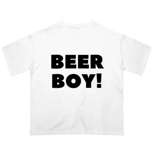 ビールボーイ_黒字(透過) Oversized T-Shirt