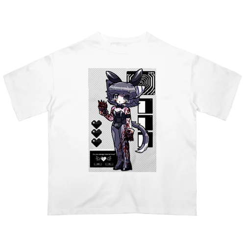 黒バニーマカロン Oversized T-Shirt