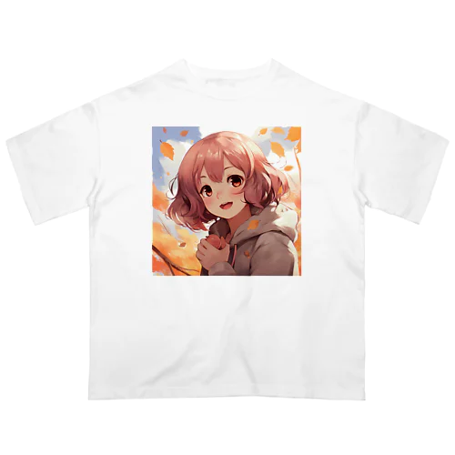 紅葉の中で輝く彼女 オーバーサイズTシャツ