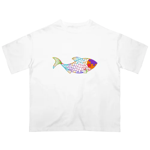 魚　jigsaw pals オーバーサイズTシャツ