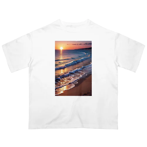 浜辺の夕日 Oversized T-Shirt