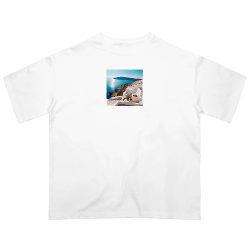 ギリシャ・エーゲ海の素敵な風景 オーバーサイズTシャツ