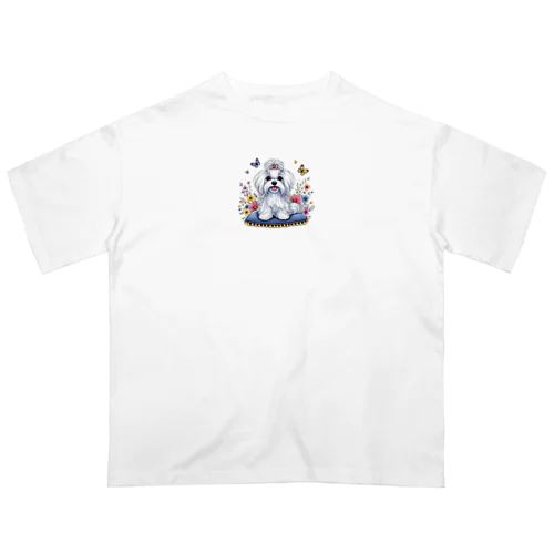 貴族のマルチーズ オーバーサイズTシャツ