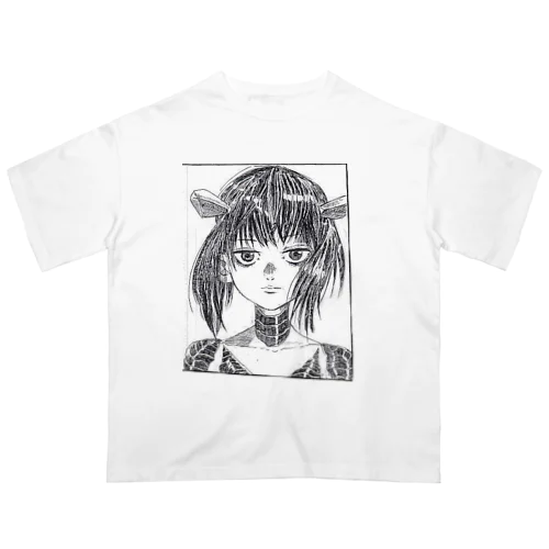 黒髪ジト目の少女の漫画コマ オーバーサイズTシャツ
