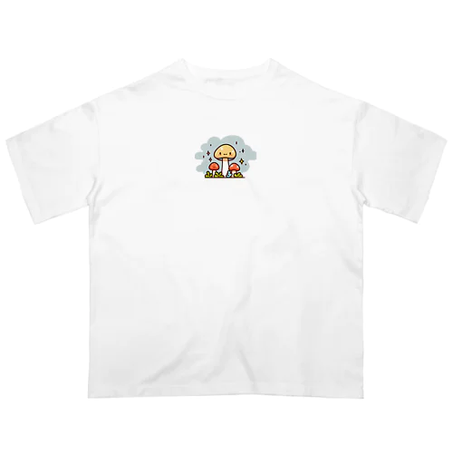 キノコのシンプルなイラスト オーバーサイズTシャツ