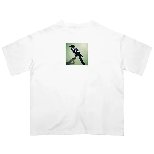 カラスビタキ (Magpie) オーバーサイズTシャツ