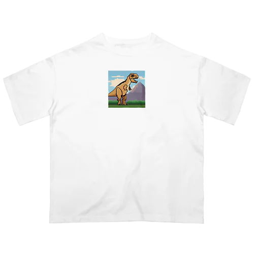 ドット絵　パキケファロサウルス オーバーサイズTシャツ