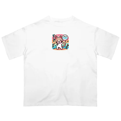 ネコのひとこと: おしゃれデザインステッカー Oversized T-Shirt