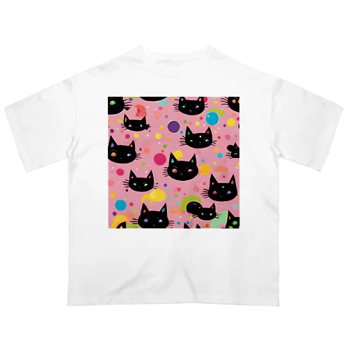 宝石と黒猫のグッズ オーバーサイズTシャツ