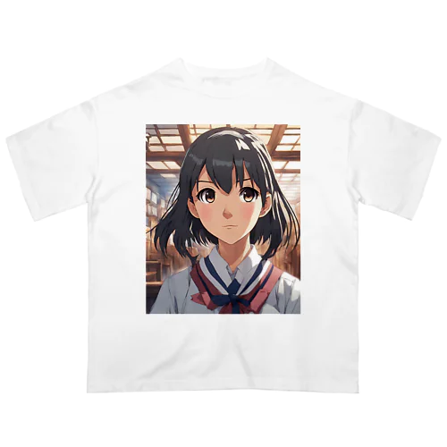 制服をきたかわいい日本人の女の子② オーバーサイズTシャツ