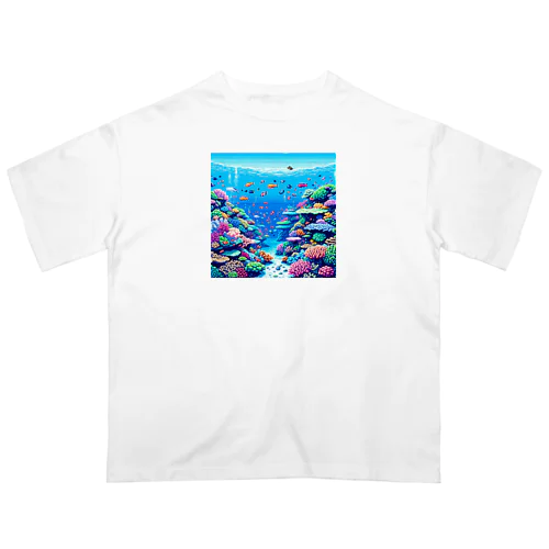 ドット絵沖縄の海 Oversized T-Shirt