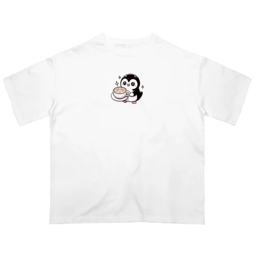 ペンギンバリスタのラテアート オーバーサイズTシャツ