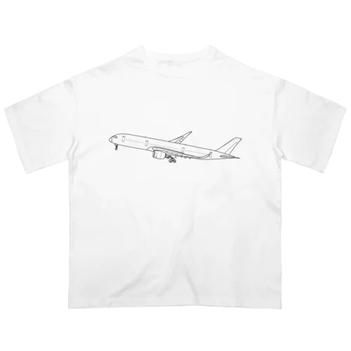 LINE DWG _ 飛行機 オーバーサイズTシャツ