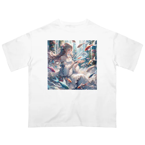 魚と少女 オーバーサイズTシャツ