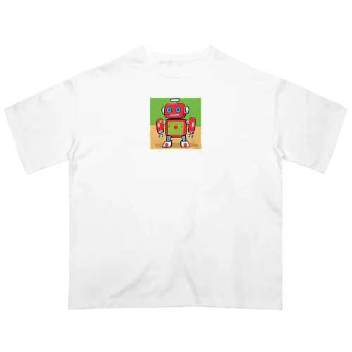 青森　 "津軽のりんごガードロボット" Oversized T-Shirt