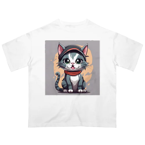 キャップ猫 オーバーサイズTシャツ