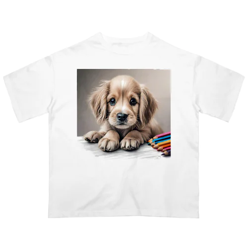 つぶらな瞳の可愛い子犬② オーバーサイズTシャツ