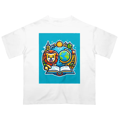 ライオンが楽しく学習 Oversized T-Shirt