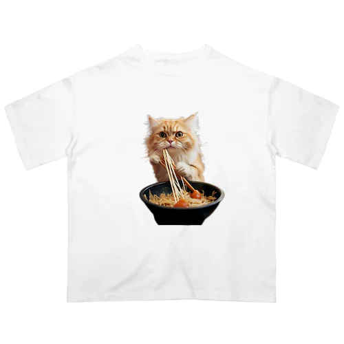 ラーメン大好き猫 オーバーサイズTシャツ