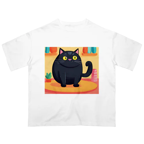 ぽて黒猫 オーバーサイズTシャツ
