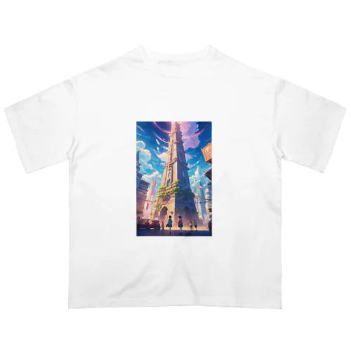 空高くそびえ立つ塔 Oversized T-Shirt