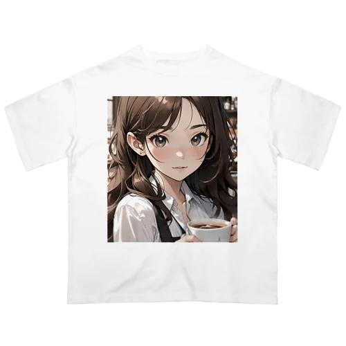 バリスタ見習いの女の子 オーバーサイズTシャツ